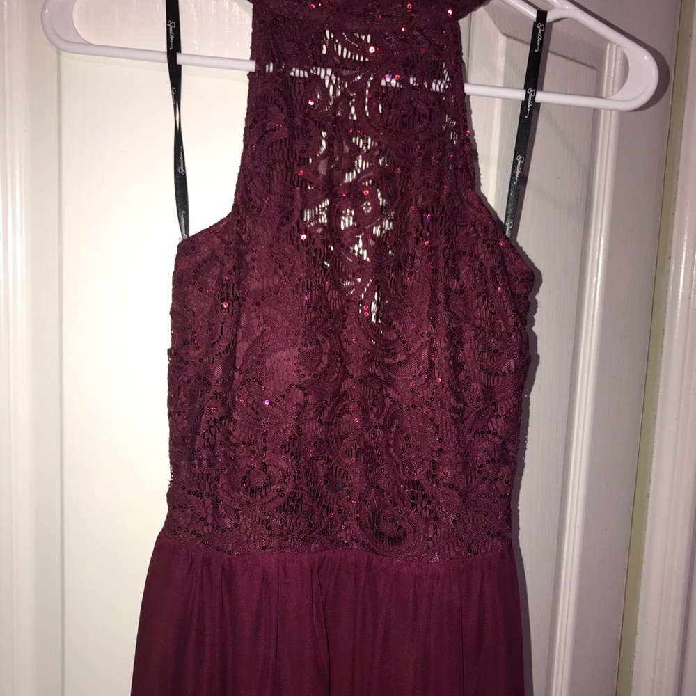 Burgundy/Maroon Halter Top Prom Dress!!!